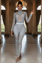 SILVER RHINESTONE BODYSUIT