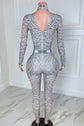 SILVER RHINESTONE BODYSUIT