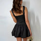 Suspender Short Skirt with Pleated Fluffy Dress – Trendy Layered Look for Women
