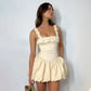 Suspender Short Skirt with Pleated Fluffy Dress – Trendy Layered Look for Women