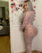 Elegant two-piece birthday outfit with rhinestones