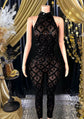 Black Rhinestone Bodysuit