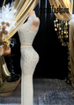WHITE DIAMANTE SET DRESS