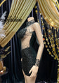 Rhinestones Mesh Bodycom Dress