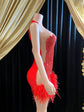 Miki Embllished Red Min Dress