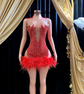 Miki Embllished Red Min Dress