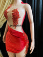 Embellished Red Mini Dress