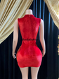 Embellished Red Mini Dress
