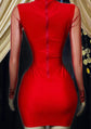 Red Bodycom Dress- Mesh Dress