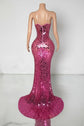 The Ultimate Pink Mirror Maxi Dress with Mosaic Shards & Thigh Slit