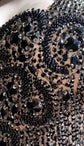 Appliqué Mini Dress with Black Rhinestones