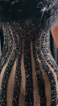 Ella Black Mini Dress featuring a tulle design and rhinestone details for a chic and glamorous look.